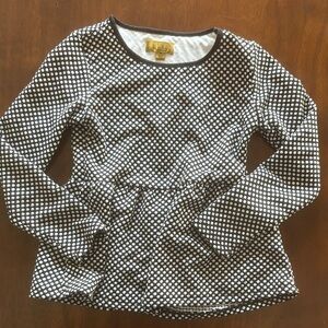 NICOLE MILLER BLACK WHITE GIRLS SHIRT TOP TOPS WINTER CASUAL DRESSY FALL SZ 6X